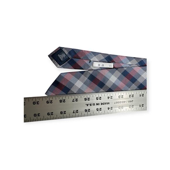 RYAN SEACREST Vintage 100% Silk Necktie Designer Purple Plaid W2.75 L58 411 - Picture 6 of 6